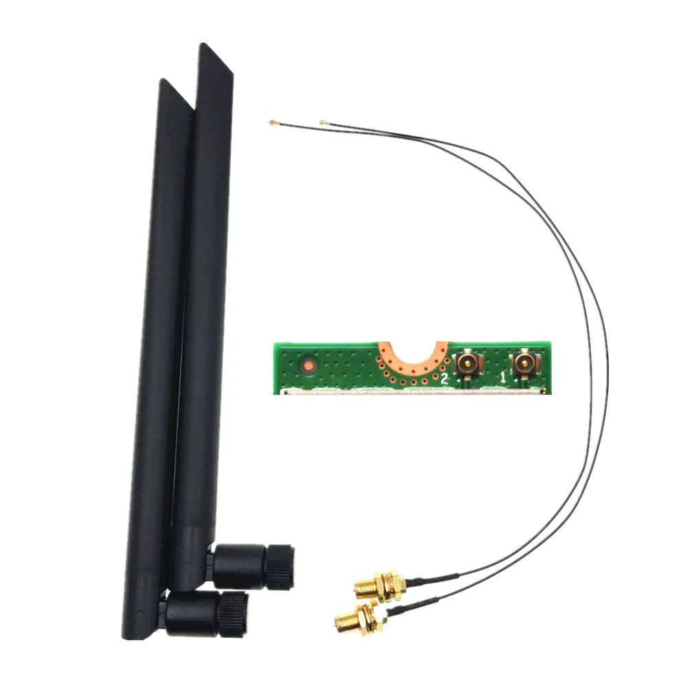 Двухдиапазонная Антенна M.2 IPEX MHF4 U.fl 2 x 6dBi набор антенн Wi Fi для Intel AX200 AX201 9260 9560 8265 8260
