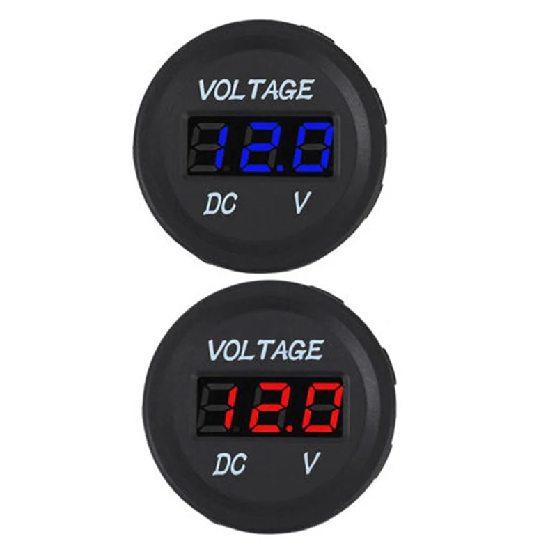 5-48V LED Car Cigarette Lighter Digital Voltmeter Thermometer Applies Universal Car Marine Motorcycle Voltage Meter Wholesale