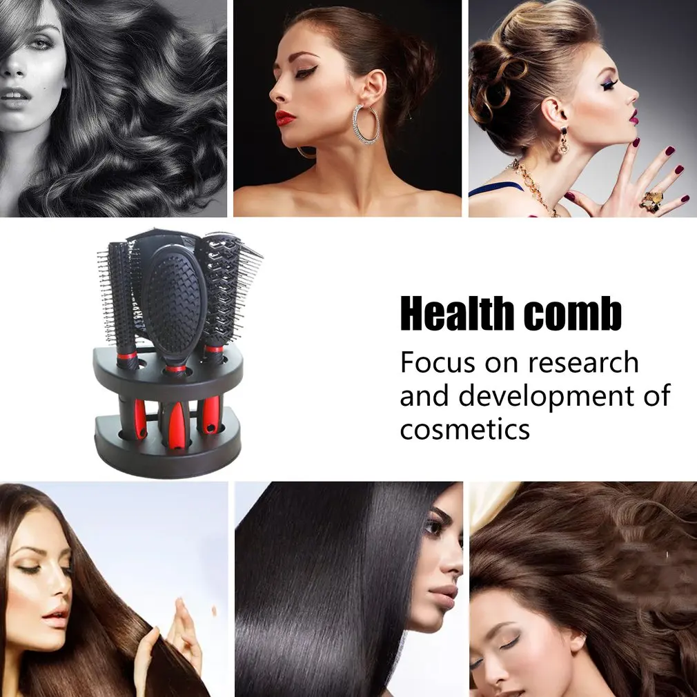 Салон поезд чехол коробка кусачки щетка гребни держатель зеркало гребень 5 шт. набор Антистатическая расческа для волос непрофессиональная 5 шт. набор