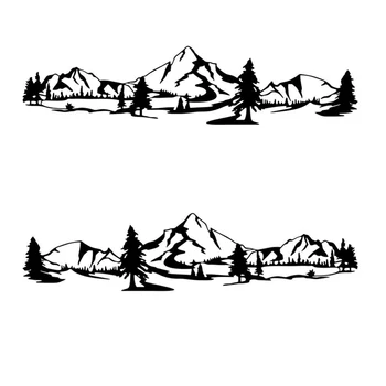 

Creative Tree Decal Mountain Scene Car Stickers Motorcycle Decals Sunscreen Decoration Decals PVC 150cm X 35cm