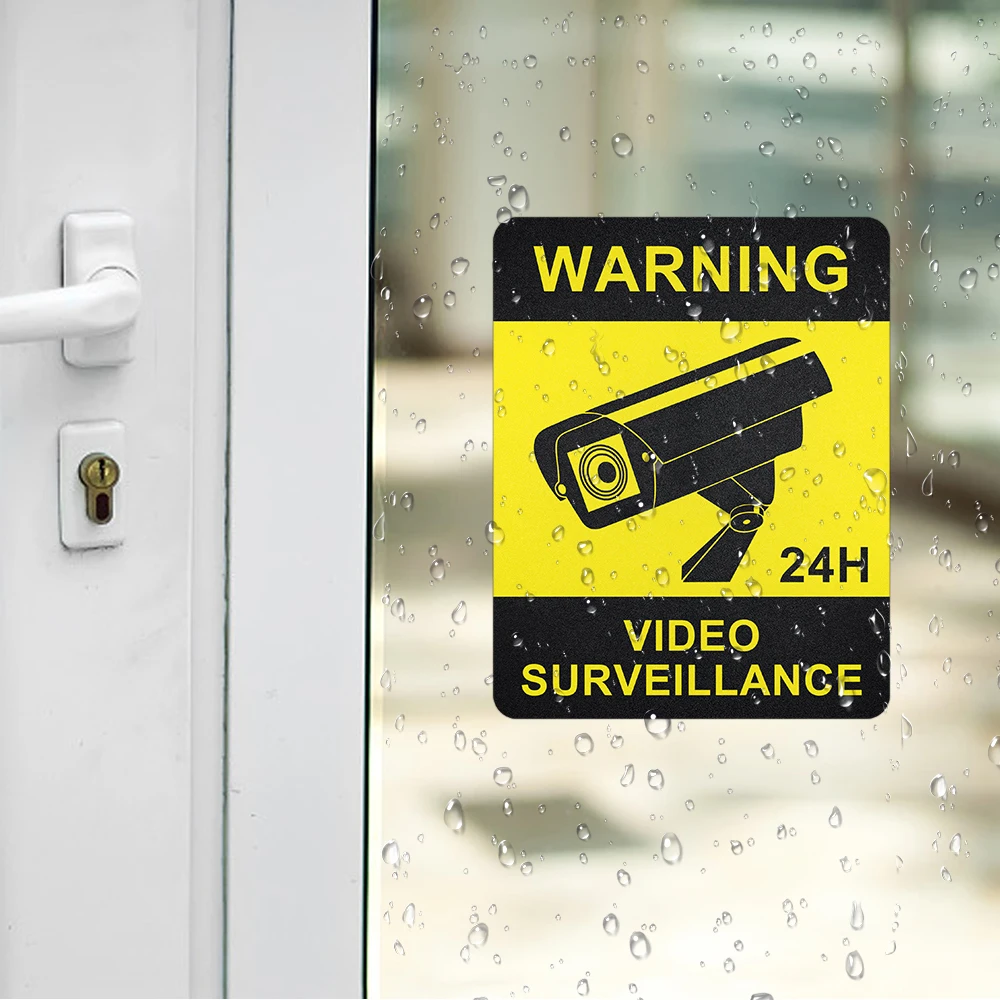 Vigilância Segurança Camera Alarme Adesivo, Decal Signs,