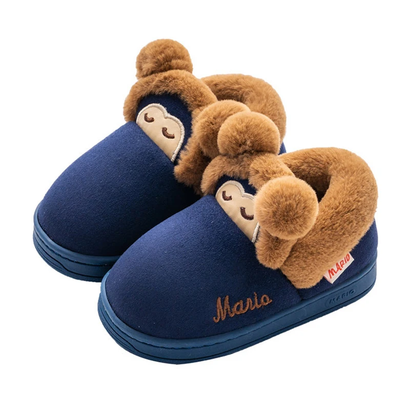 

Slippers Children Happy Mary Autumn Winter New Cartoon Kids Thick Cotton Slippers High Help Home Kids House Slippers Girls Shoes