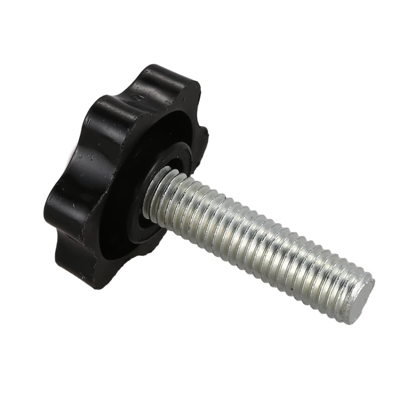 8 Pcs Black Spare Part M8 x 30mm Male Threaded Knurled Grip Star Knob