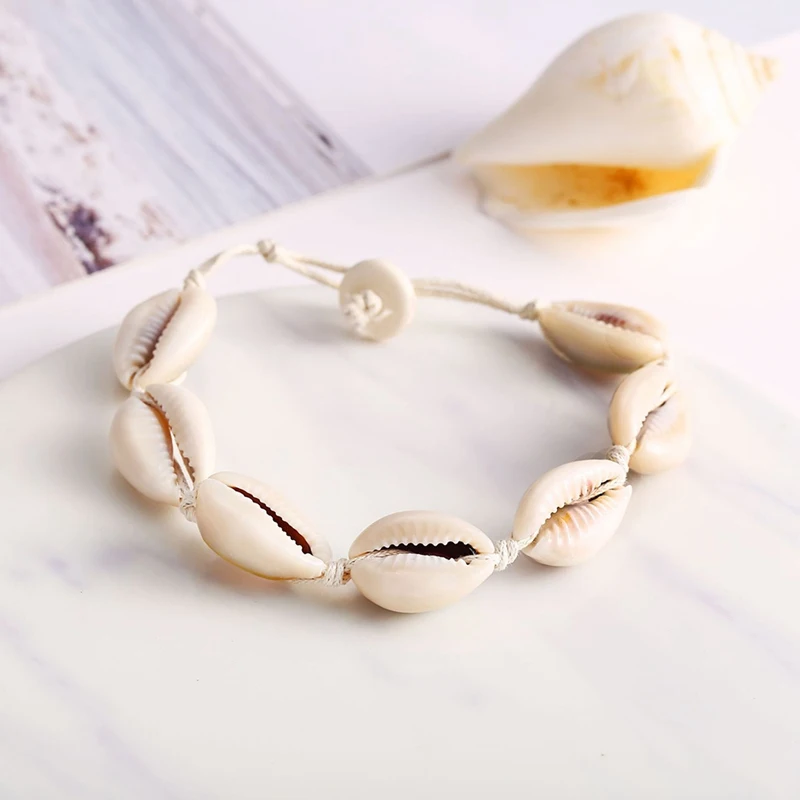 Shell Anklets Unisex Shells Foot Jewelry Bohemian Style Summer Beach Barefoot Bracelet Ankle On Leg Strap Accessories Jewelry