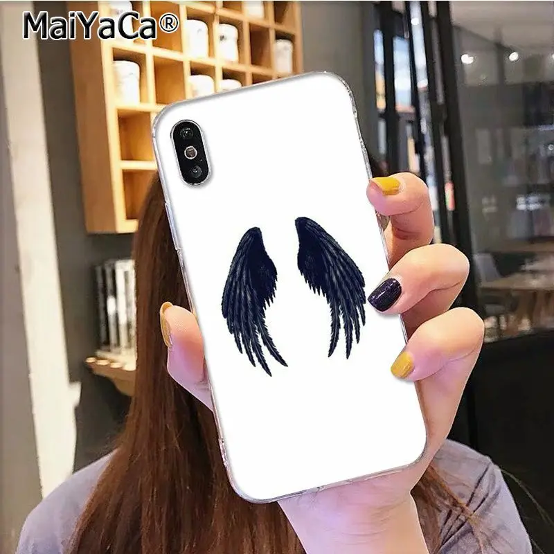 A11 Черный чехол для телефона MaiYaCa Angel wings из ТПУ для Apple iphone 11 pro 8 7 66S Plus X XS MAX 5s SE XR Coque Shell - Цвет: A11