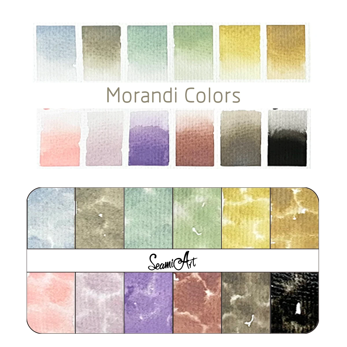 12Color Tin Box Solid Watercolor Morandi Color Water Color Paint for Cartoon & Portraits Painting Drawing Art Supplies