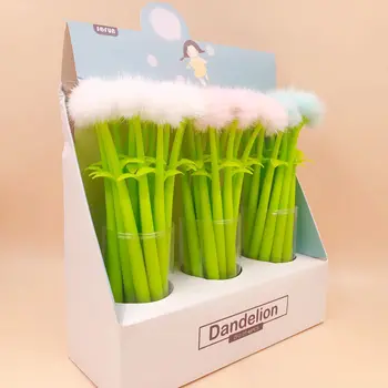 

48pcs/set Kawaii Gel Pens Dandelion Hair Ball Black Gel Ink Pens for Writing Cute Stationery Office School Supplies