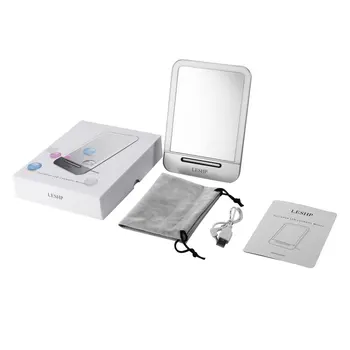 

LESHP Portable Energy-saving 29 LED Rechargeable High Brightness Long Life No Radiation 3 Mode Pad LED Cosmetic Mirror