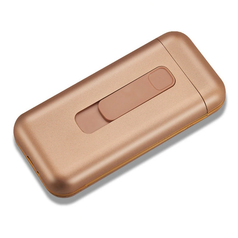 20 шт Емкость футляр для сигарет с электронная USB Зажигалка для тонкая сигарета Водонепроницаемая сигарета держатель плазменная зажигалка - Цвет: ECI2248GD