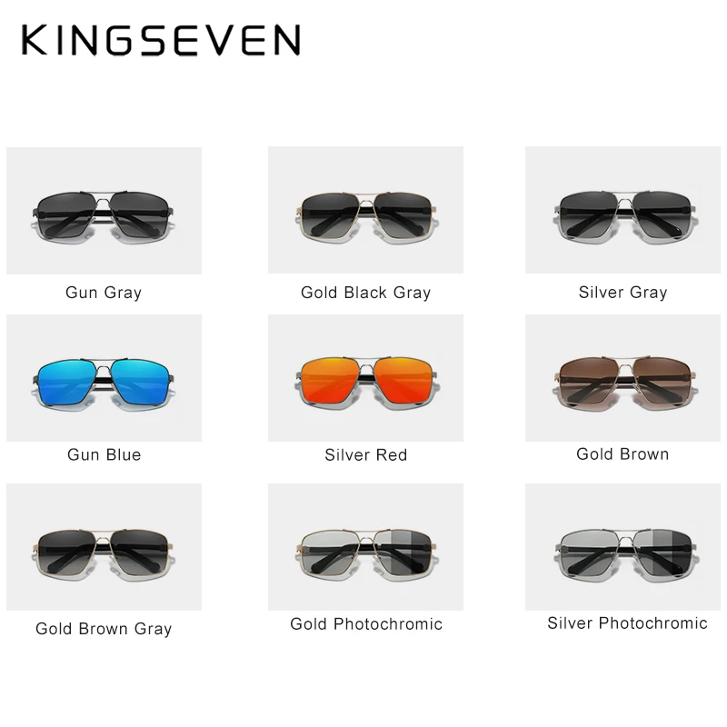 KINGSEVEN 새로운 디자인 선글라스 편광 코팅 렌즈 자동 리셋 프레임워크 운전 UV400 보호 안경 남성/여성 Oculos