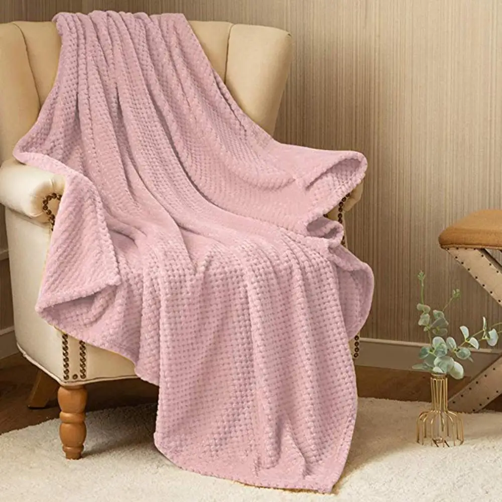 Утолщенное однотонное Сетчатое одеяло с изображением ананаса, фланелевое одеяло из кораллового флиса, японское одеяло для кондиционирования воздуха на диван-кровать, в клетку для автомобиля