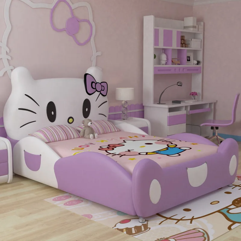 Детские кровати hello kitty кожаные кровати для детской спальни мебель
