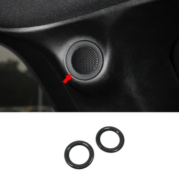 

ABS Carbon fibre For Jeep Grand Cherokee 2014-2017 Accessories Car Rear above speaker audio Horn ring Cover Trims Car Styling