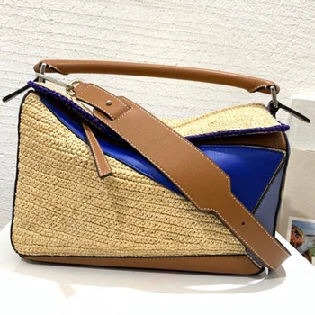 

Famous Designer Women Bags Multi-color Geometric Bag Women's Handbags Ladies Crossbody Cowhide Puzzle Bags Diagonal Bag 29cm
