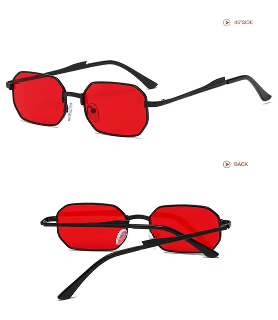 Narrow Rectangular Sunglasses For Men And Women Metal Frame_voghion.com