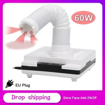 

60W Nail Manicure Vacuum Cleaner Nail Dust Collector Manicure Machine Dust Extractor Absorber for Nails With 3 LED Lights 3 Vent