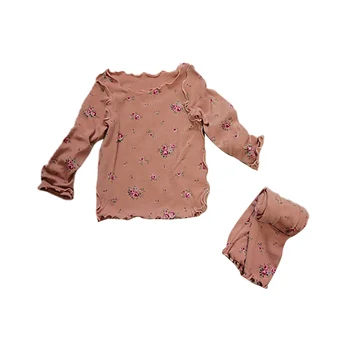 

1-8Y Casual Baby Kids Girls Flower Print Pajamas Set Long Sleeve Blouse Tops+Pants Sleepwears