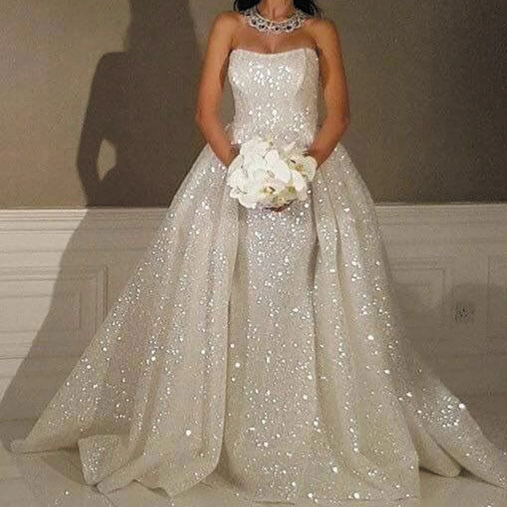 elegant sparkly wedding dresses