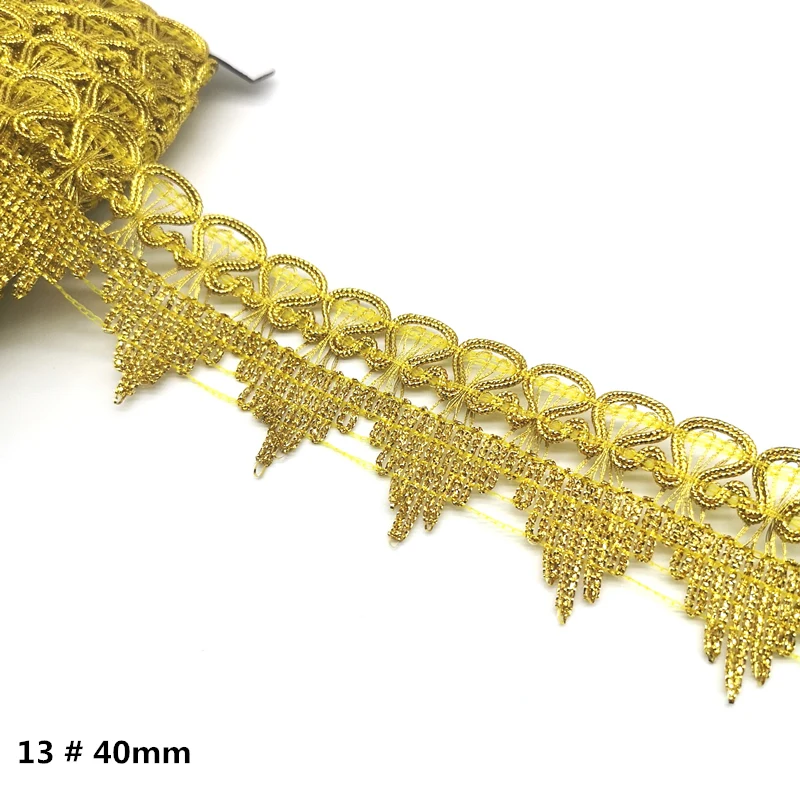 Gold Silver Lace Ribbon Trims For Stage Performance Party Cosplay Wedding Clothes DIY Sewing Garments Accessories 2 yards lace ribbon lace garment accessories lace sewing supplies lace accessories lace sewing accessories