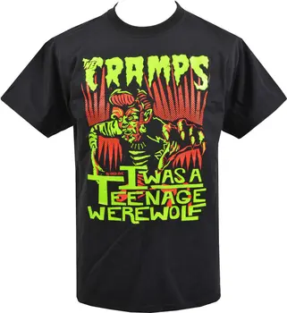 

MENS BLACK T-SHIRT THE CRAMPS TEENAGE WEREWOLF MONSTER GARAGE PSYCHOBILLY S-3XL T-shirts