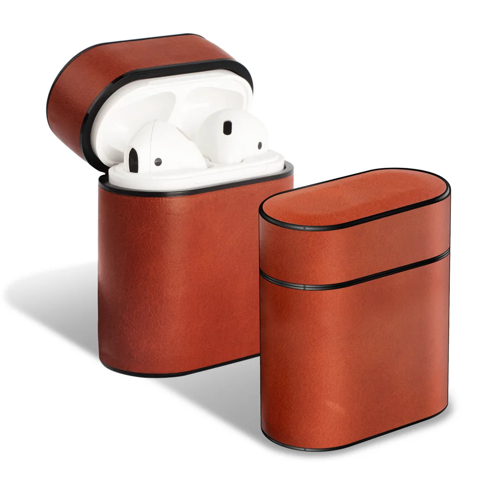 Axbety для AirPods 2 Чехол кожаный чехол для наушников Чехол коробка для Apple Airpods 1 2 Чехол Мягкая микрофибра жесткий чехол