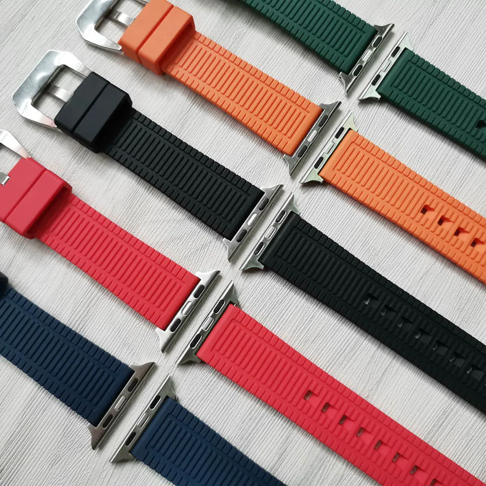 Силиконовый спортивный ремешок для Apple Watch 5 4 44 40 мм резиновый iWatch 3 2 1 38 42 узор в