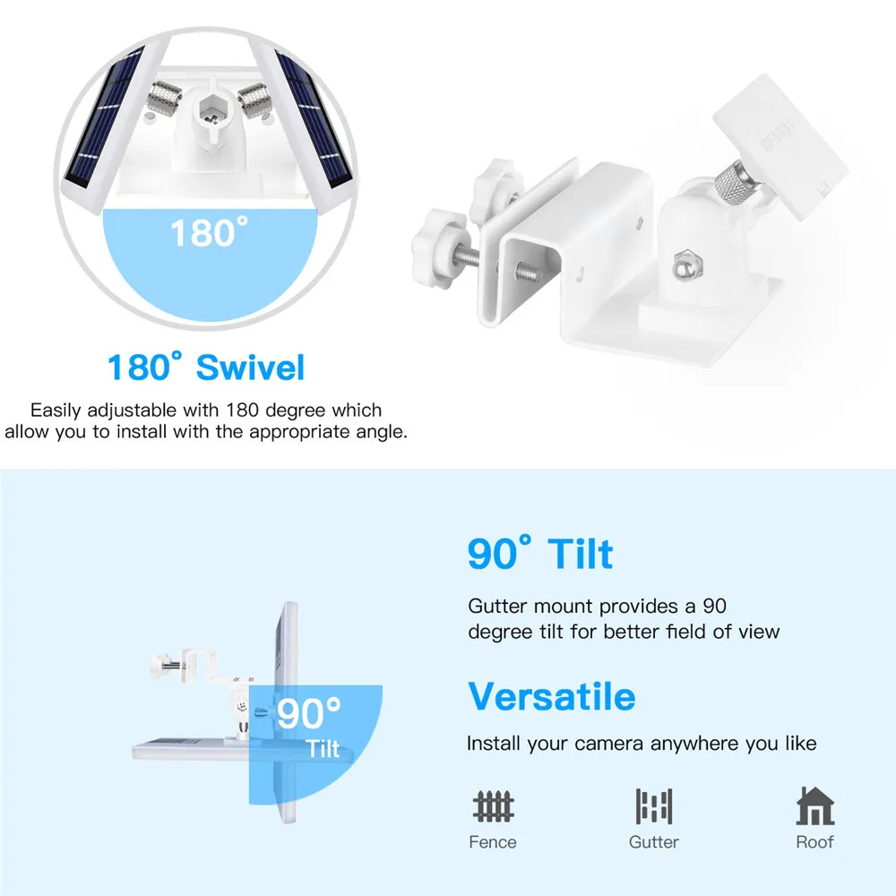 Gutter Mount for Ring Super Solar Panel Weatherproof Outdoor Roof