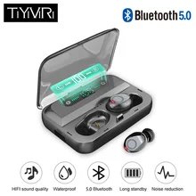 F9 Mini 5,0, беспроводные Bluetooth наушники, затычки для ушей с шумоподавлением, HiFi 5D, стерео, IP7, водонепроницаемый, 2000 мА/ч, чехол для батареи