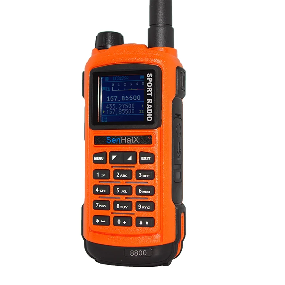 SENHAIX GP8800 ham Walkie Talkie Bluetooth водонепроницаемый ТПУ Bluetooth программируемый светодиодный приемопередатчик с бликами