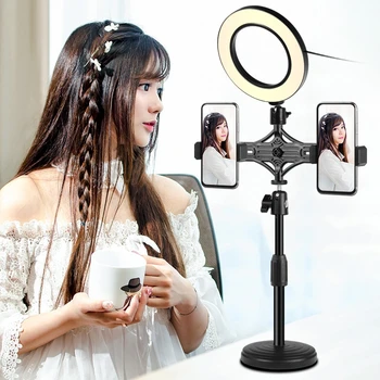 

PULUZ Universal SmartPhones Clip Dual Brackets Horizontal Holder Adapter for Youtube Video Live Broadcast Vlogging Recording