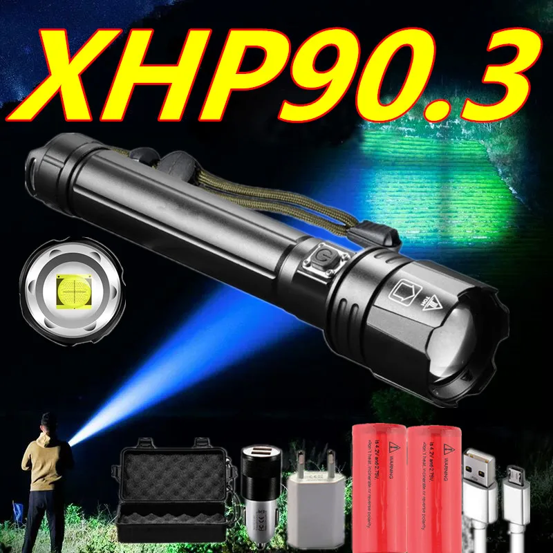 

XHP90.3 Most Powerful Flashlight XHP50 USB Zoom LED Torch XHP70.2 Tactical Lights 18650 26650 Hunting Xlamp Self Defense