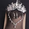 KMVEXO Costume Bridal Jewelry Sets Rhinestone Crystal Gold Tiara Crown Earrings Necklace Wedding Bride Luxury Jewelry Set ► Photo 2/6