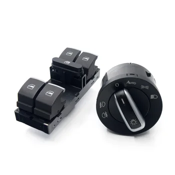 

Chrome Headlight Switch W/ AUTO Master Window Switch Button 2PCS/SET For Volkswagen VW Jetta mk5 golf 5 6 tiguan passat b6 CC