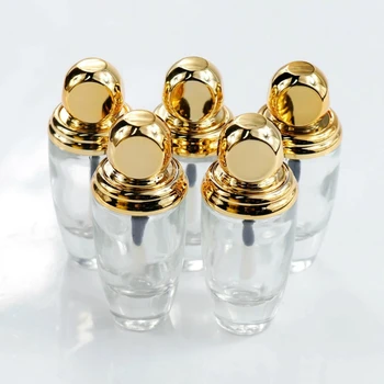 

Luxury Gold Empty Lip Gloss Tubes Lip Blam Lipgloss Bottles Containers 10Ml Clear Lip Gloss Tubes Lip Gloss Cosmetic Packaging