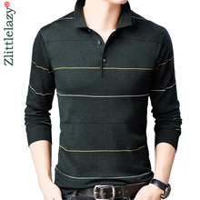 Брендовая Повседневная полосатая футболка поло с длинным рукавом для фитнеса, мужская рубашка поло из джерси, роскошные мужские футболки поло, модная одежда 81027