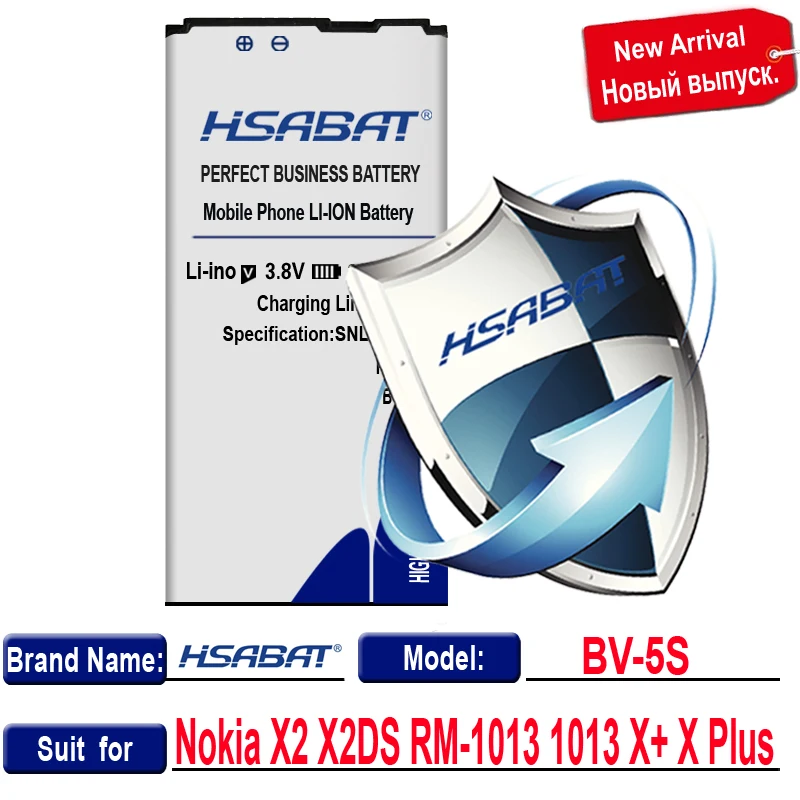HSABAT 2600mAh BV 5S BV-5S литий-ионная батарея для Nokia X2 X2DS RM-1013 1013 X+ X Plus