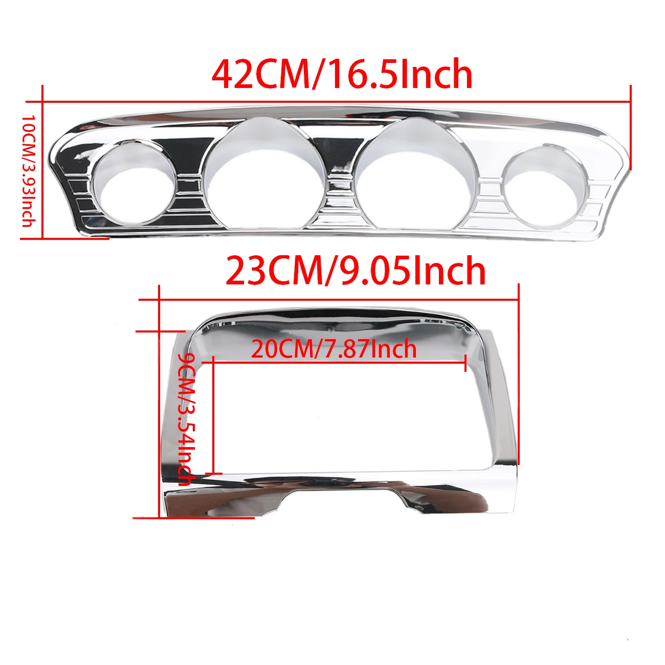 Motorcycle Chrome Instrument Fairing Cover Switch Panel Tri Line Trim For Harley Touring Electra Street Glides