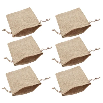 

24 Pieces 13 x 18cm Burlap Gift Bag Drawstring and Lining DIY Craft Jewelry Bag