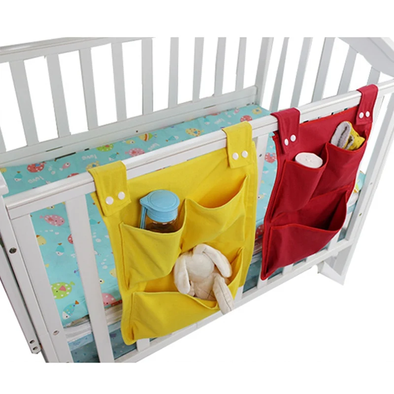 Органайзер для детской кроватки, холщовые подвесные сумки для новорожденных, сумки для хранения игрушек, подгузников, сумка для хранения кроватки, Комплект постельного белья для малышей