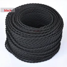 Черного цвета на каблуках высотой 5/10/20 м 2 ядерные Электрические трос Винтаж античная плетеный скрученный светильник из ткани кабель состоящий из плетеного Шелкового гибкий шнур