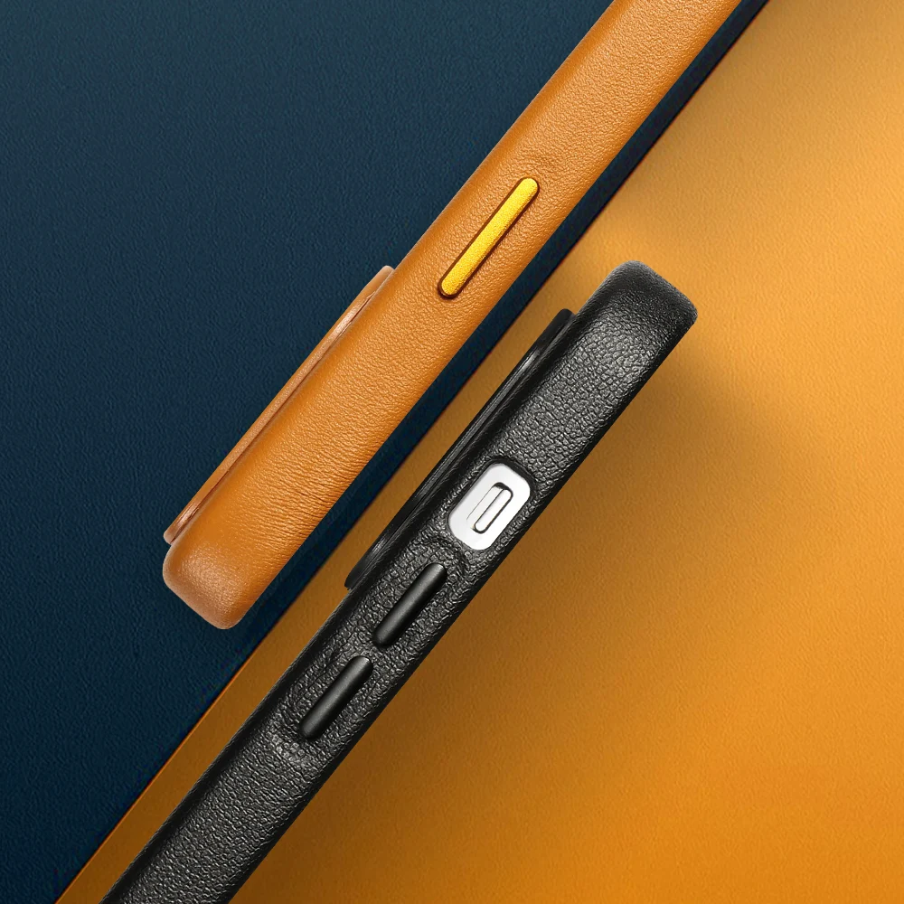 Genuine Cowhide Leather Phone Fitted Case for iPhone 13 Pro Max 13 Mini 13Pro Max Luxury Magnetic Back Cover Armor Shell