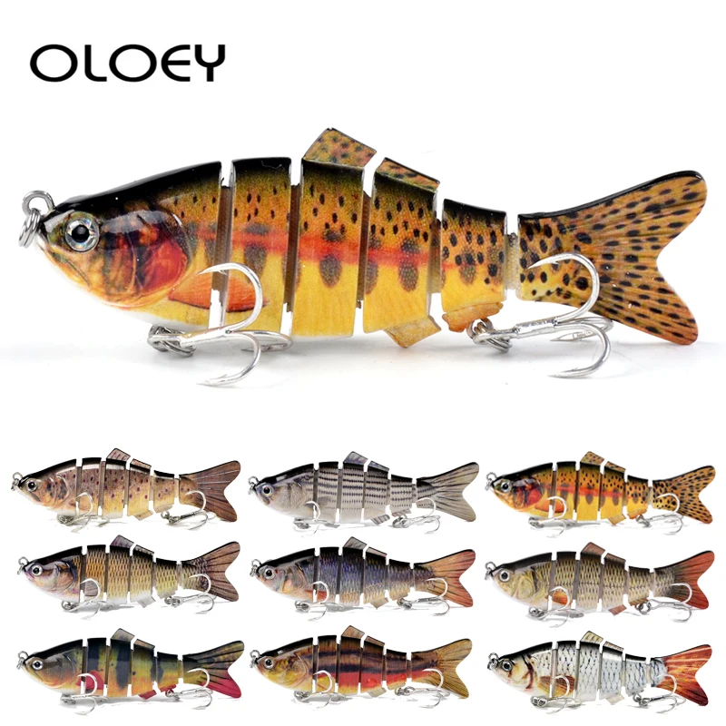 

OLOEY 10cm 19.5g Sinking Wobblers Fishing Lures Jointed Crankbait Swimbait 6 Segment Hard Artificial Bait Fishing Tackle Lure