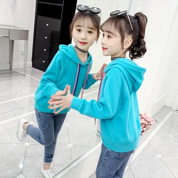 

Childrenswear Girls' Sweater CHILDREN'S Sweater 2020 Autumn Solid Color Cuff Labeling 100% Cotton