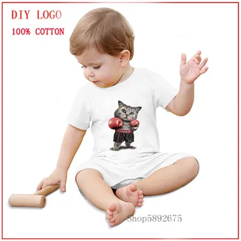 

Soft Cotton BOXING CAT Summer Unisex Baby Clothes romper cute clothes for toddler girls Comfortable All Cotton Tees Hot sale