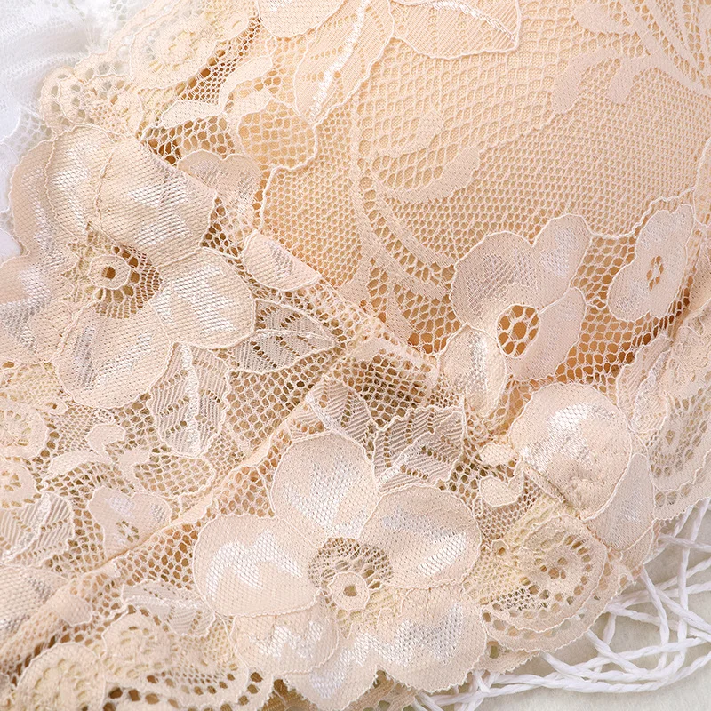 1pcs Sexy Bra Women Lace Floral Bralet Bustier Valentine's Day Back Closure Bandeau Padded Bralette Strapless Tube Top Lingerie