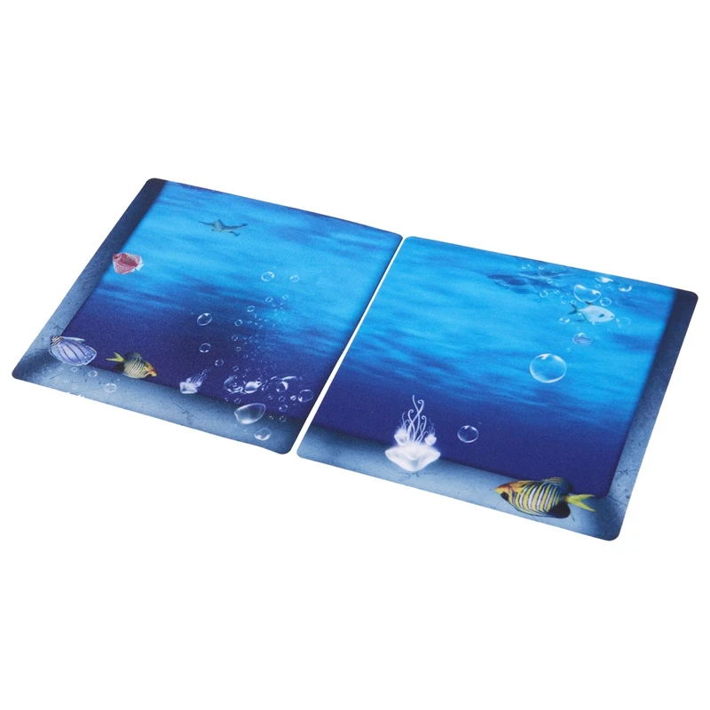 HLZS-6pcs 13x13 см, 3D стикер для ванной комнаты с изображением морской рыбы, съемный нескользящий водонепроницаемый стикер для ванной, синий цвет