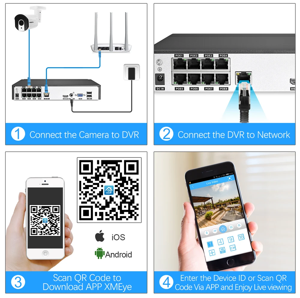 MISECU 8CH 1080P POE Система видеонаблюдения IP камера 2,8 мм-12 мм моторизованный Автоматический зум объектив P2P ONVIF Комплект ночного видения наблюдения