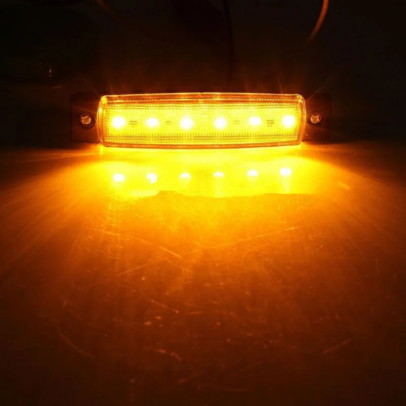 10 шт. трейлер маркер 24 В 6 светодиодный боковые Индикаторы огни лампа для