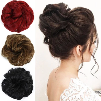 

AILIADE Party FestivalHeat Resistant Synthetic Hair Bun Doughnut Band Elastic bride Bridesmaid Messy Bun Ring Styling Tool
