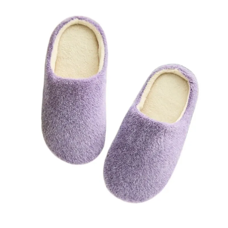 purple JODIMITTY/Нескользящие домашние тапочки для женщин; коллекция года; домашние плюшевые мягкие милые хлопковые тапки обувь; шлепанцы для спальни - Цвет: purple
